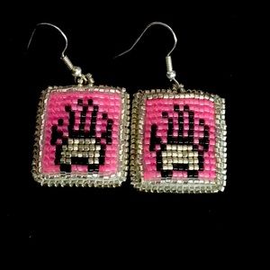 Beaded Bear Paw Earrings
